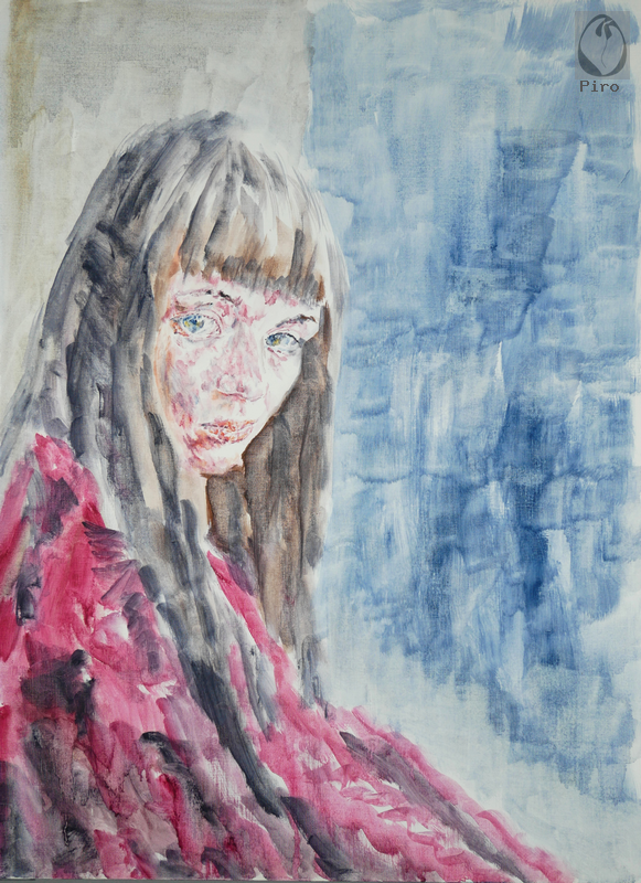 oil on paper - olio su carta di Piro